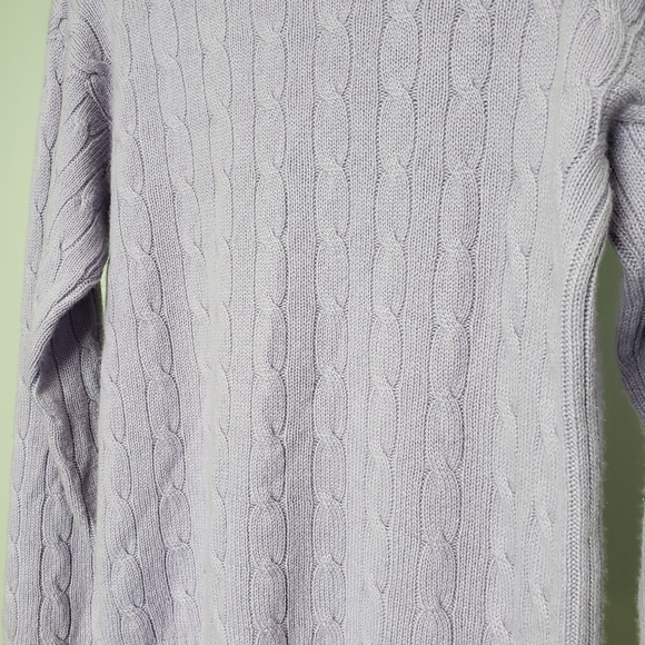 Ralph Lauren Black Label Lavender Cable Knit Cashmere Sweater Size Small - Picture 5 of 10